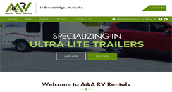 Desktop Screenshot of aarvrentals.ca